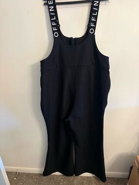 Aerie offline hillside Black Strap snow suit with 'OFFLINE' Logo Straps xxl